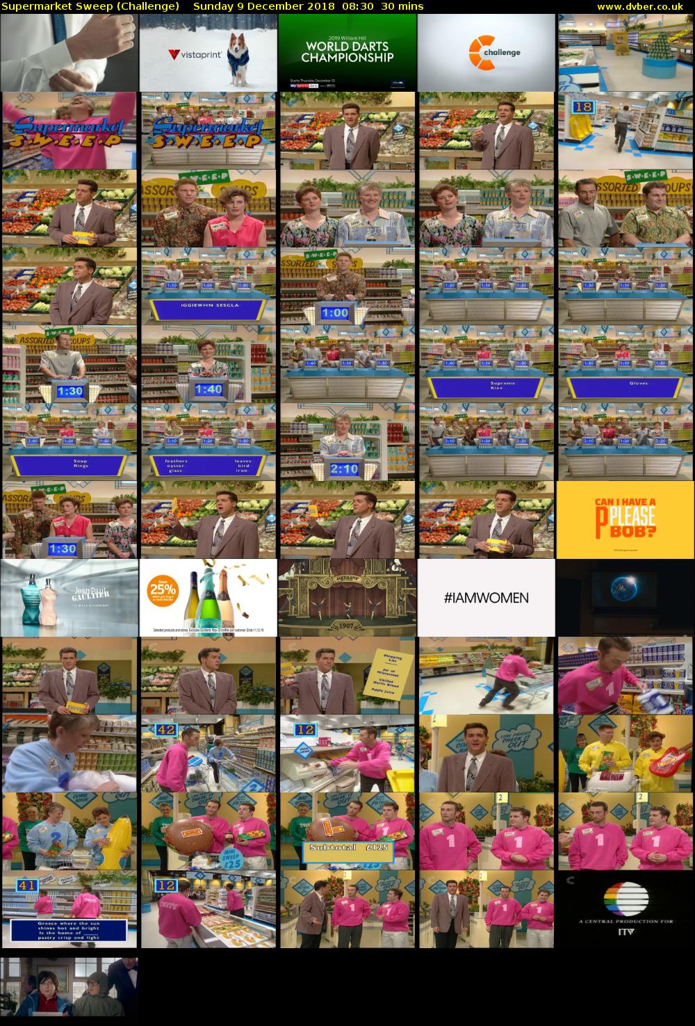 Supermarket Sweep (Challenge) Sunday 9 December 2018 08:30 - 09:00