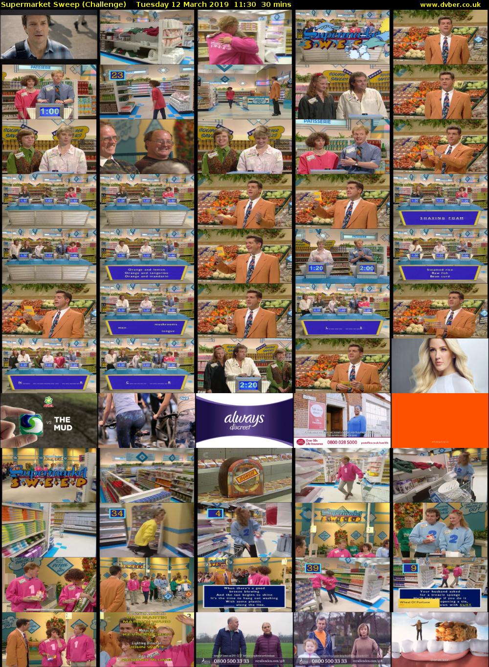 Supermarket Sweep (Challenge) Tuesday 12 March 2019 11:30 - 12:00