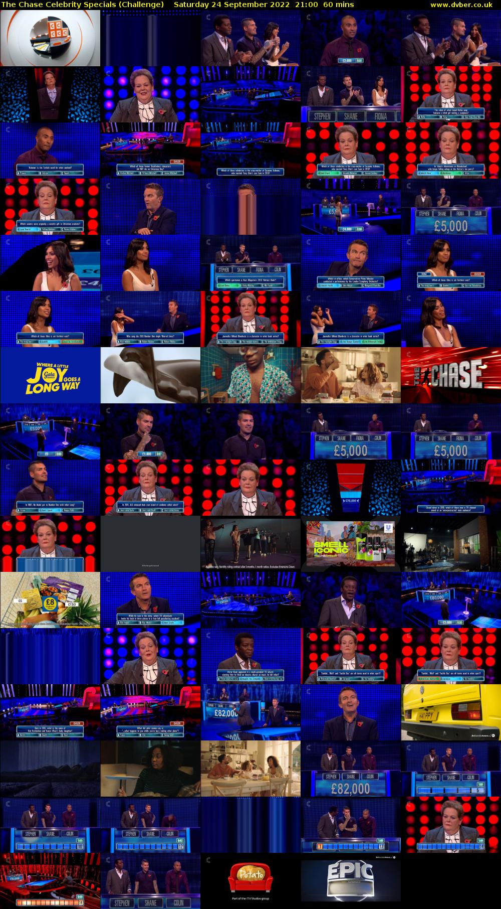 The Chase Celebrity Specials (Challenge) Saturday 24 September 2022 21:00 - 22:00