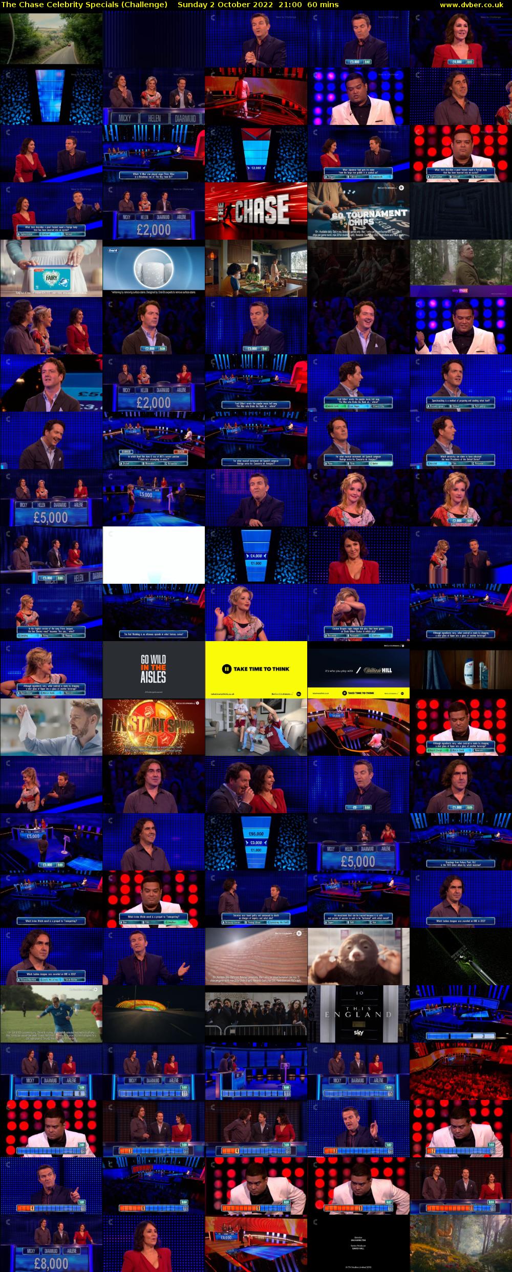 The Chase Celebrity Specials (Challenge) Sunday 2 October 2022 21:00 - 22:00