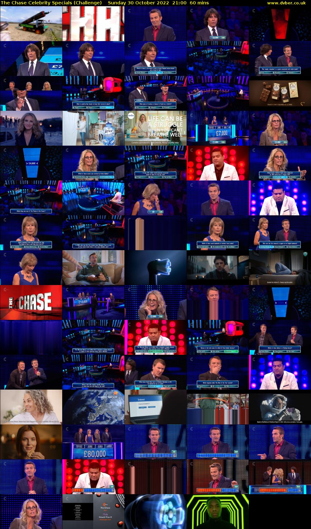 The Chase Celebrity Specials (Challenge) Sunday 30 October 2022 21:00 - 22:00