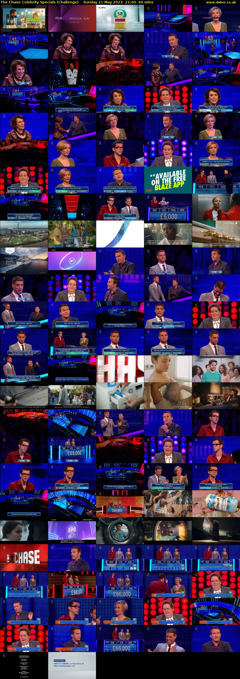 The Chase Celebrity Specials (Challenge) Sunday 21 May 2023 21:00 - 22:00