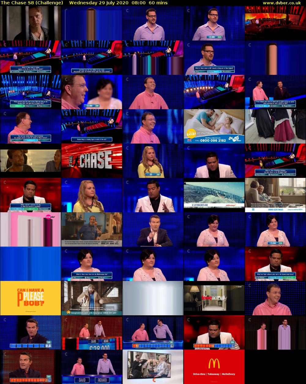 The Chase S8 (Challenge) Wednesday 29 July 2020 08:00 - 09:00