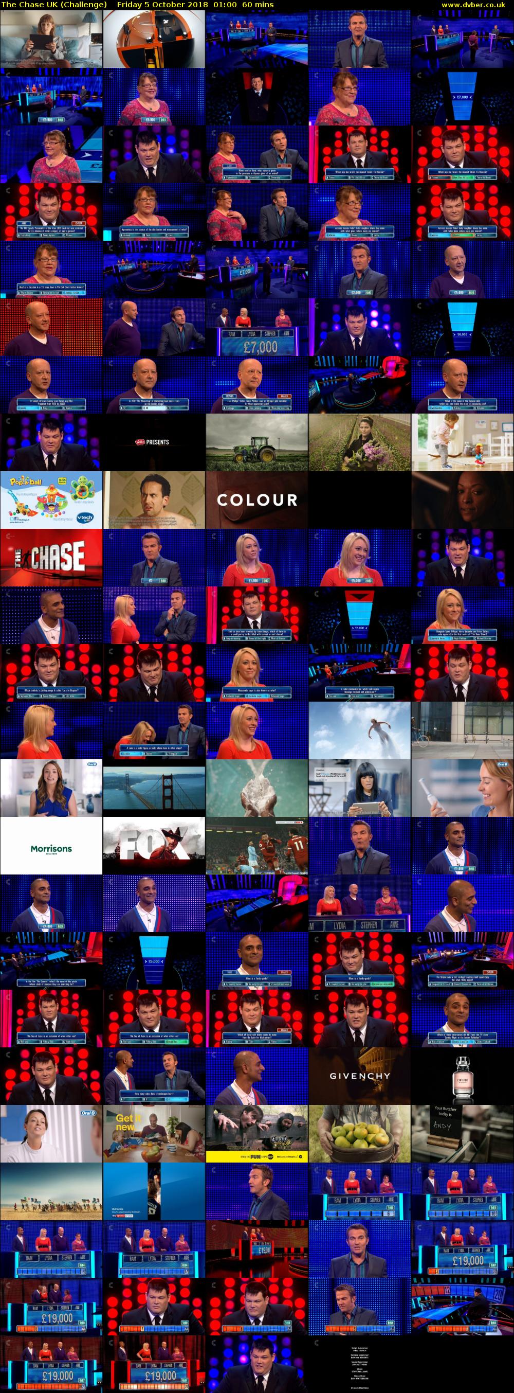 The Chase UK (Challenge) Friday 5 October 2018 01:00 - 02:00