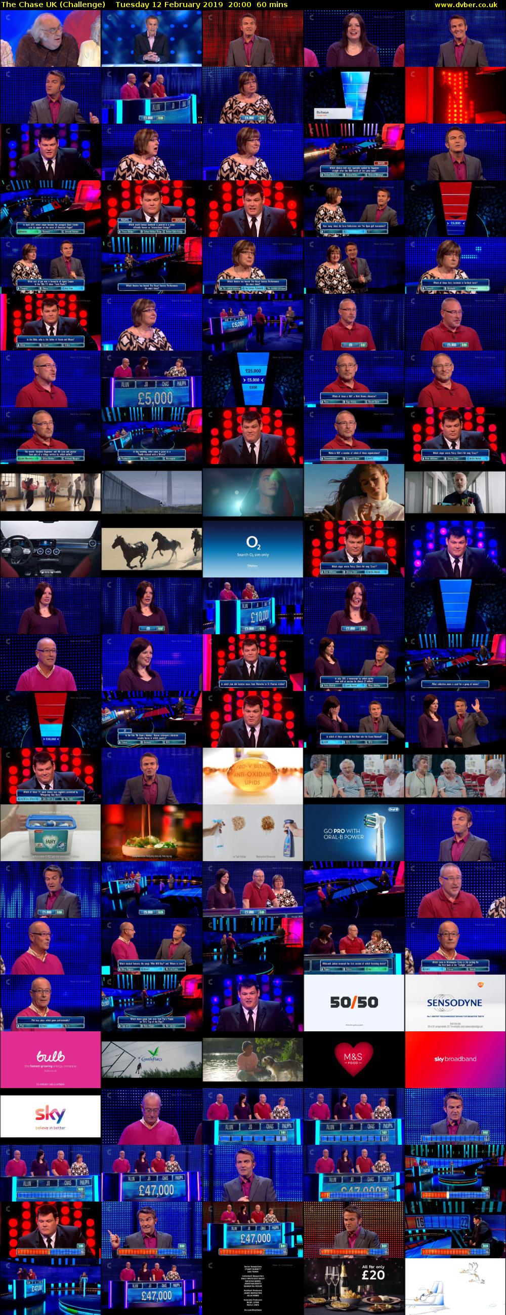 The Chase UK (Challenge) Tuesday 12 February 2019 20:00 - 21:00