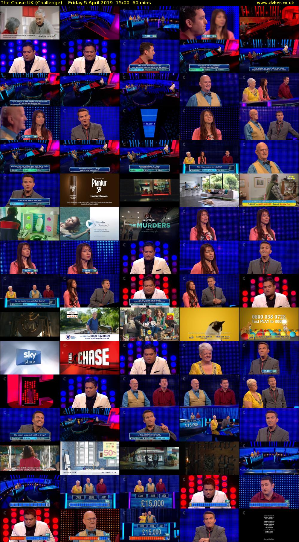 The Chase UK (Challenge) Friday 5 April 2019 15:00 - 16:00