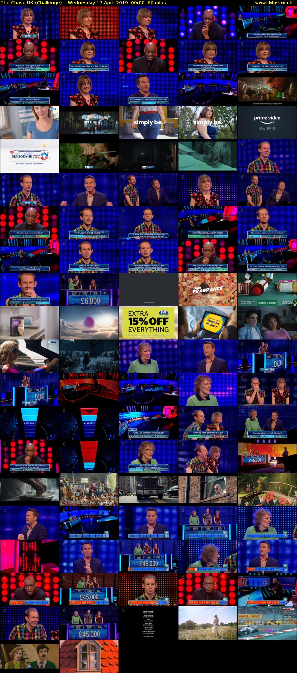 The Chase UK (Challenge) Wednesday 17 April 2019 00:00 - 01:00