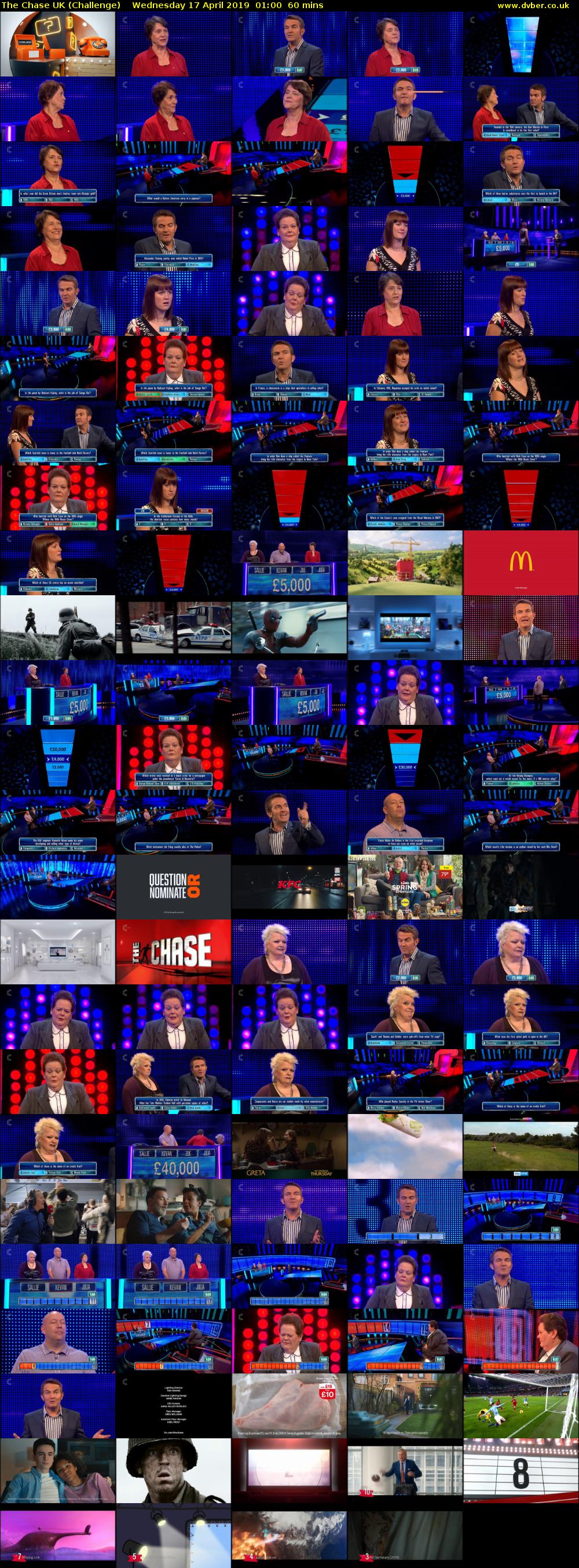 The Chase UK (Challenge) Wednesday 17 April 2019 01:00 - 02:00