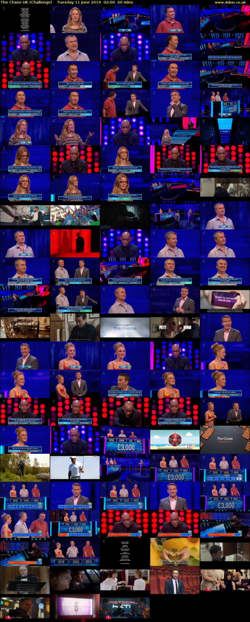 The Chase UK (Challenge) Tuesday 11 June 2019 02:00 - 03:00