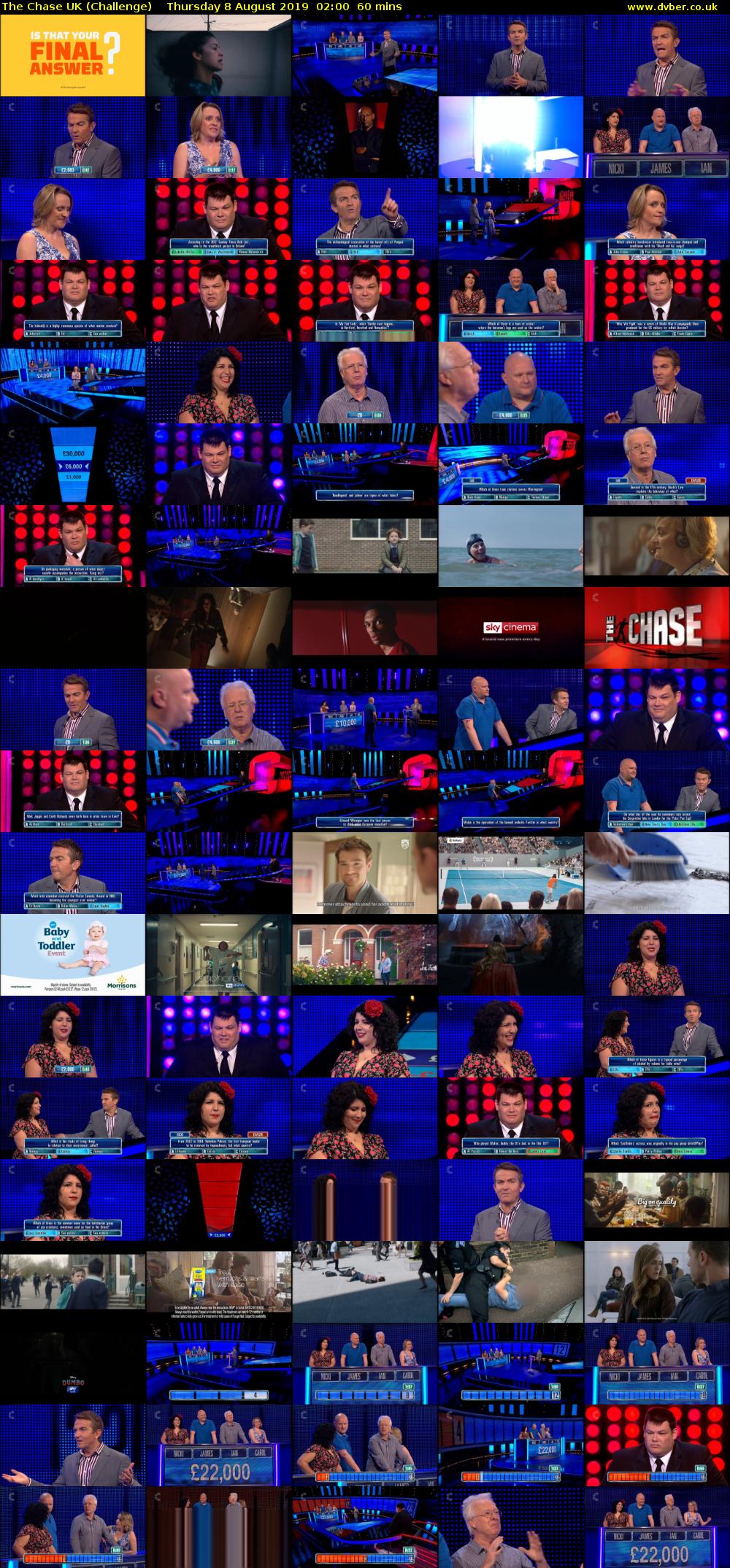 The Chase UK (Challenge) Thursday 8 August 2019 02:00 - 03:00