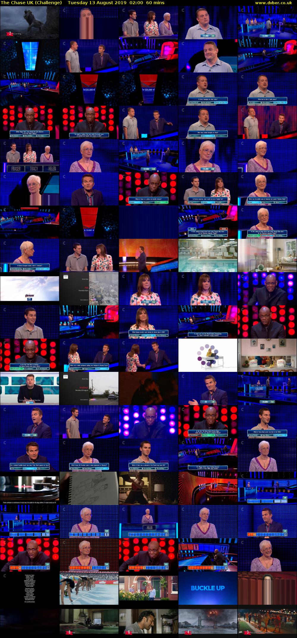 The Chase UK (Challenge) Tuesday 13 August 2019 02:00 - 03:00