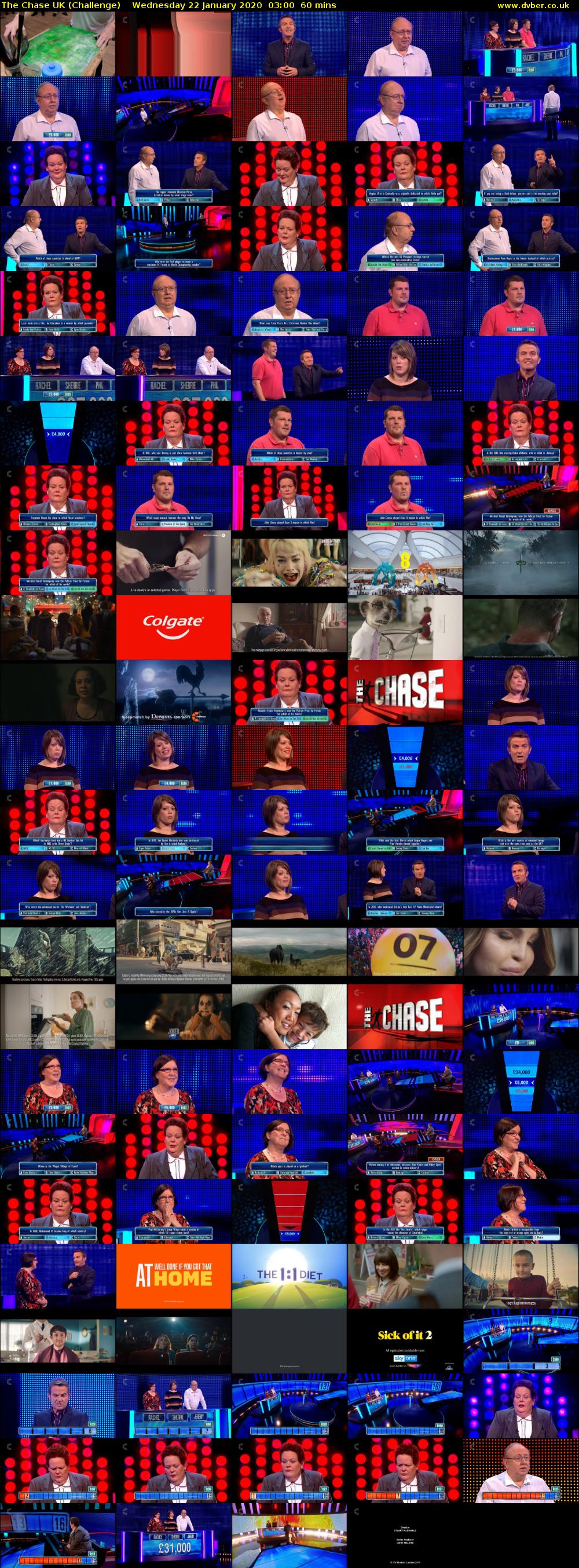 The Chase UK (Challenge) Wednesday 22 January 2020 03:00 - 04:00