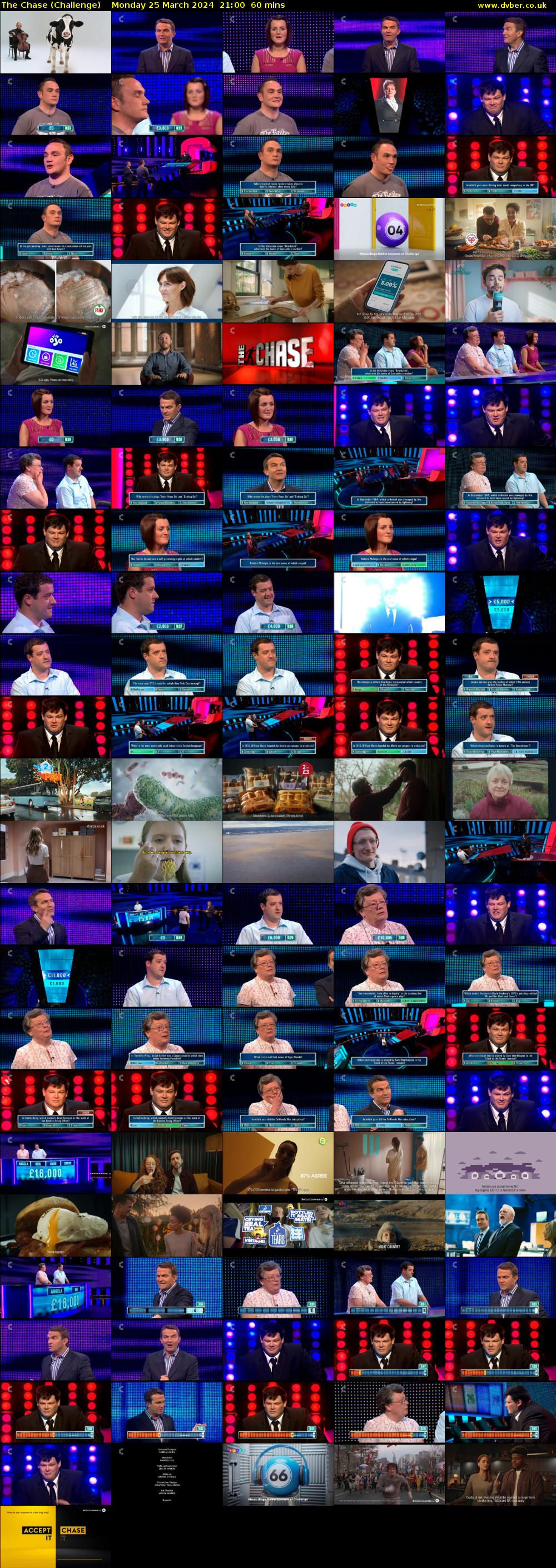 The Chase (Challenge) Monday 25 March 2024 21:00 - 22:00