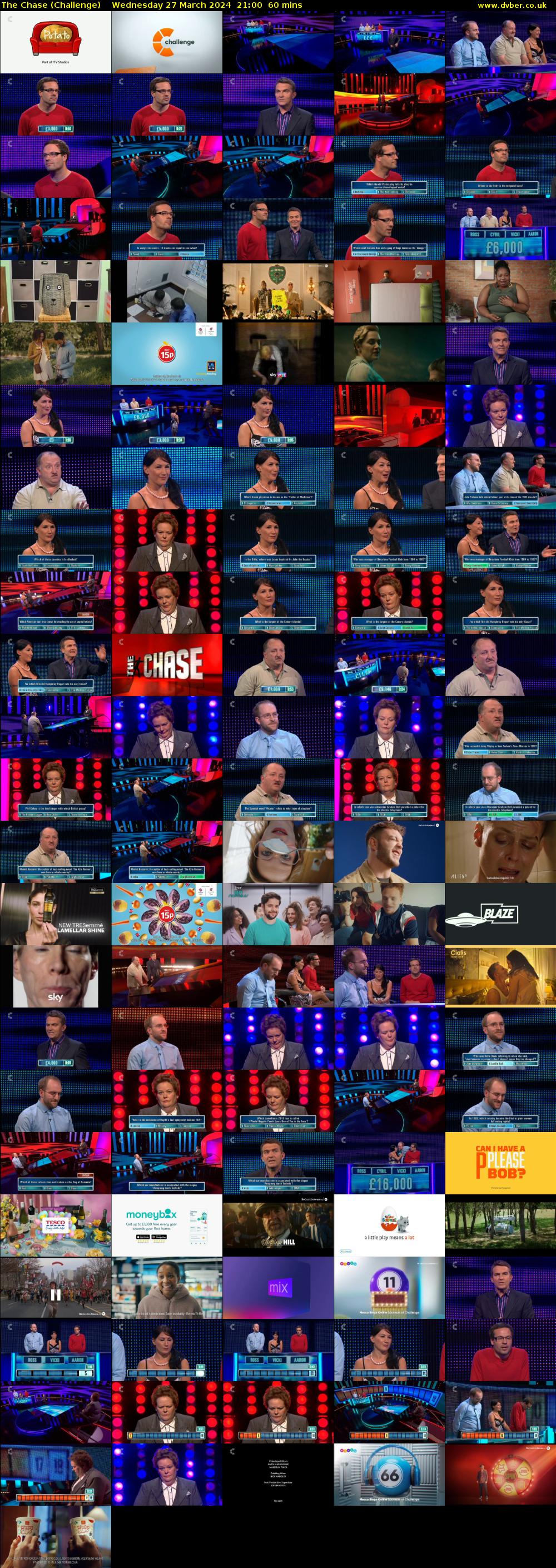 The Chase (Challenge) Wednesday 27 March 2024 21:00 - 22:00