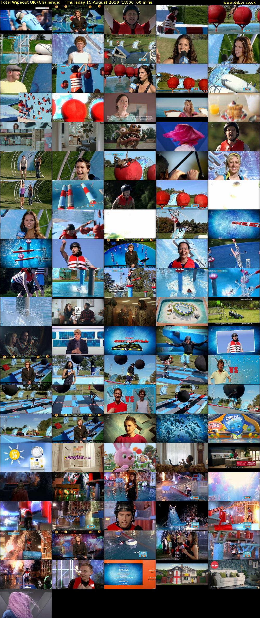 Total Wipeout UK (Challenge) Thursday 15 August 2019 18:00 - 19:00