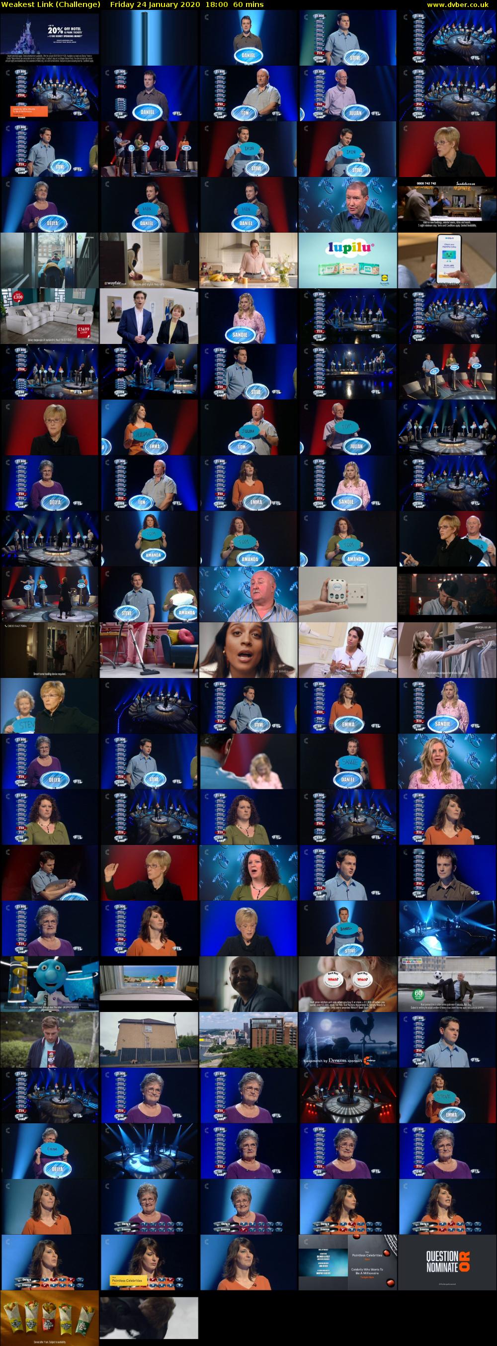 Weakest Link (Challenge) Friday 24 January 2020 18:00 - 19:00