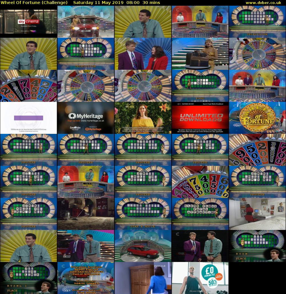 Wheel Of Fortune (Challenge) Saturday 11 May 2019 08:00 - 08:30