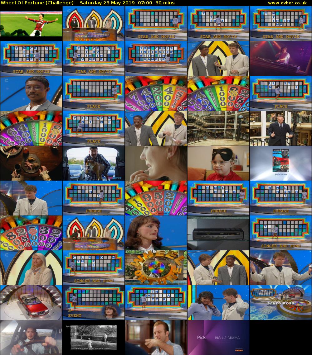 Wheel Of Fortune (Challenge) Saturday 25 May 2019 07:00 - 07:30