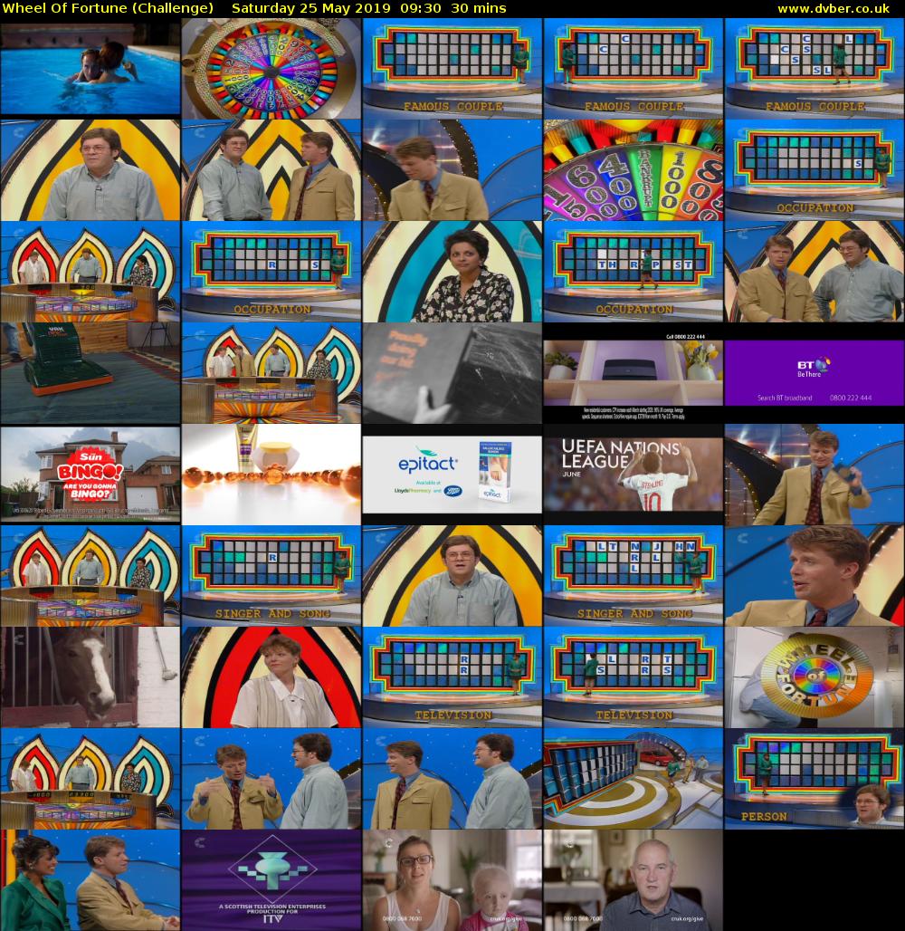 Wheel Of Fortune (Challenge) Saturday 25 May 2019 09:30 - 10:00