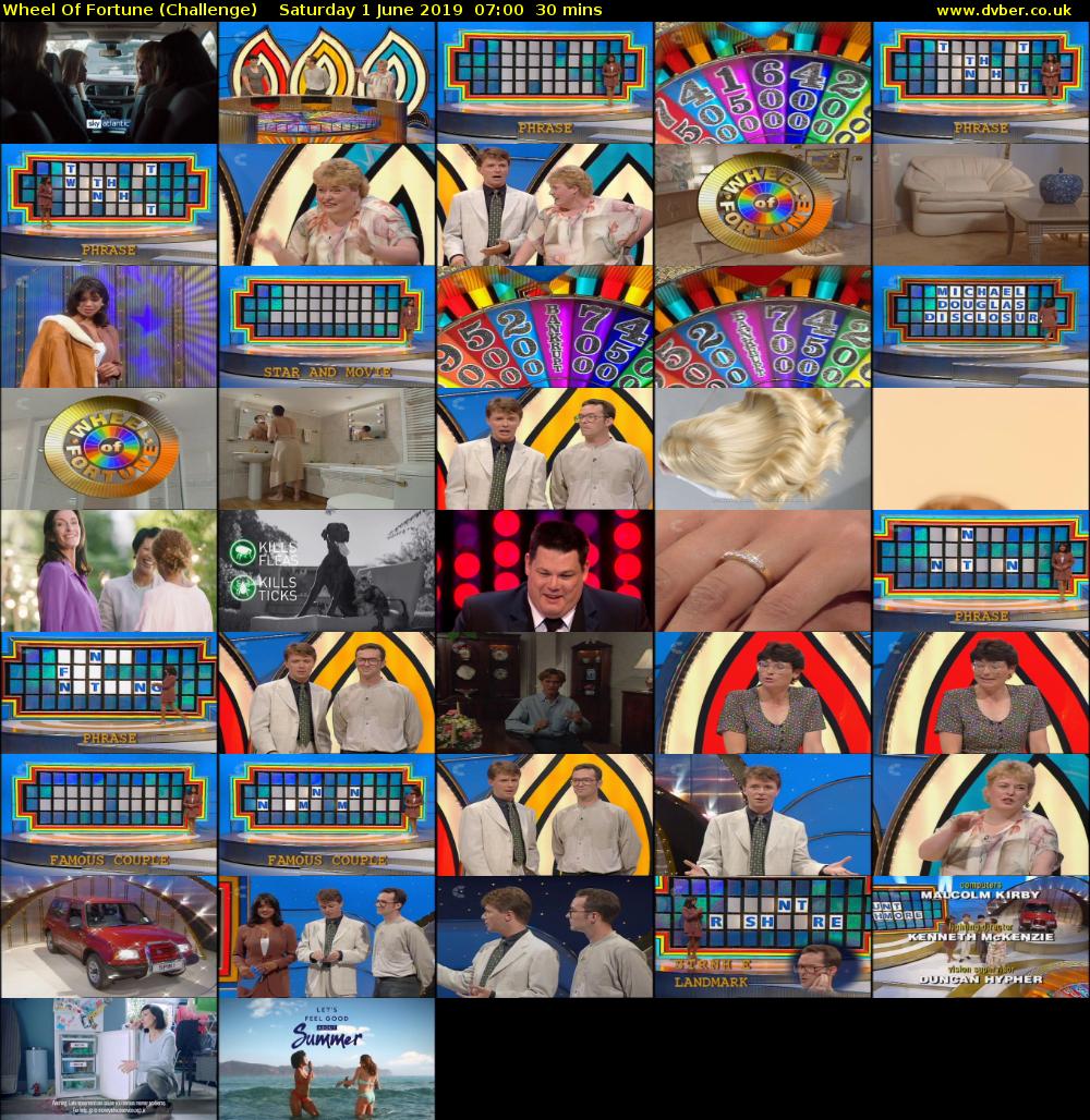 Wheel Of Fortune (Challenge) Saturday 1 June 2019 07:00 - 07:30