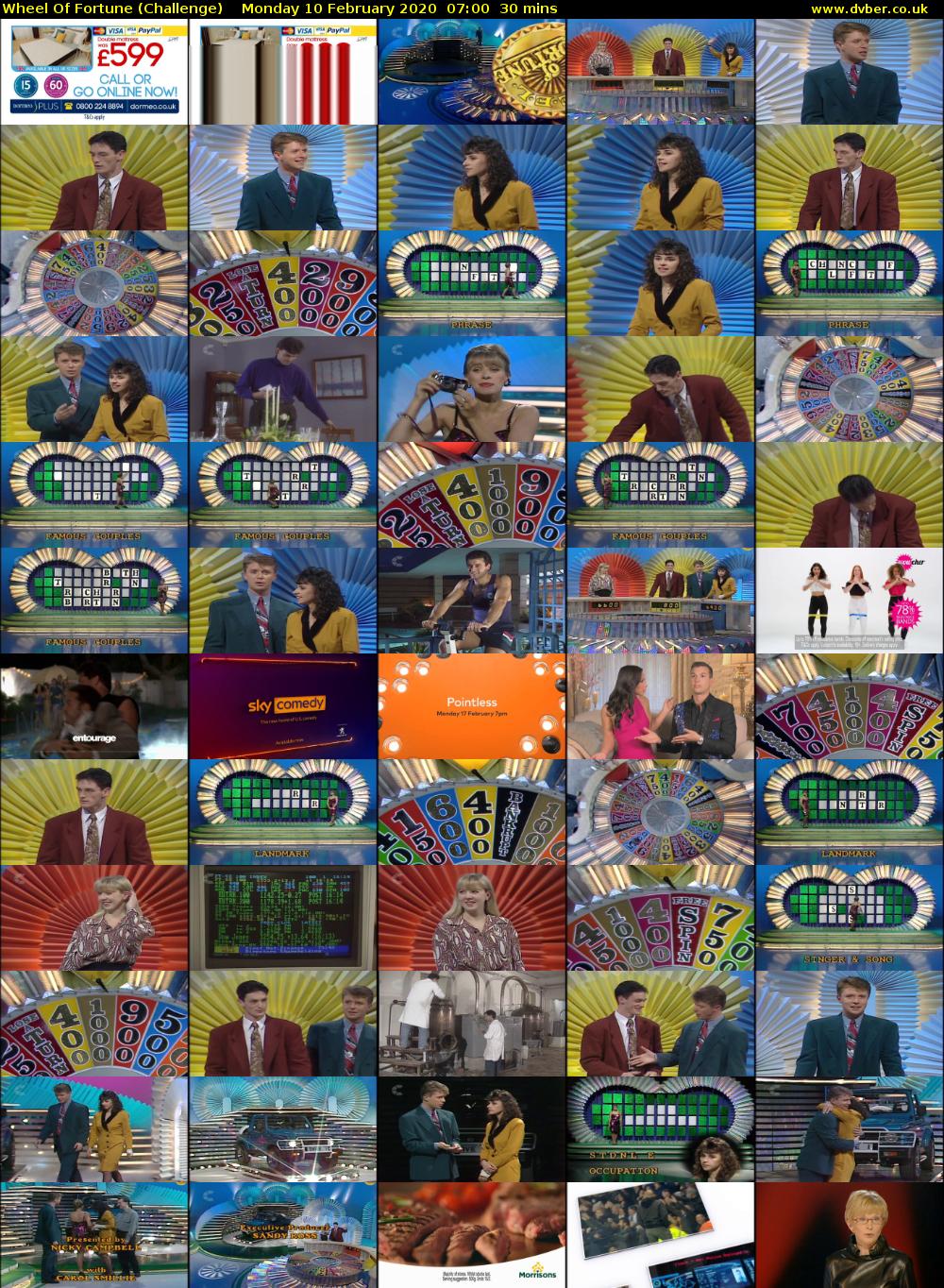 Wheel Of Fortune (Challenge) Monday 10 February 2020 07:00 - 07:30