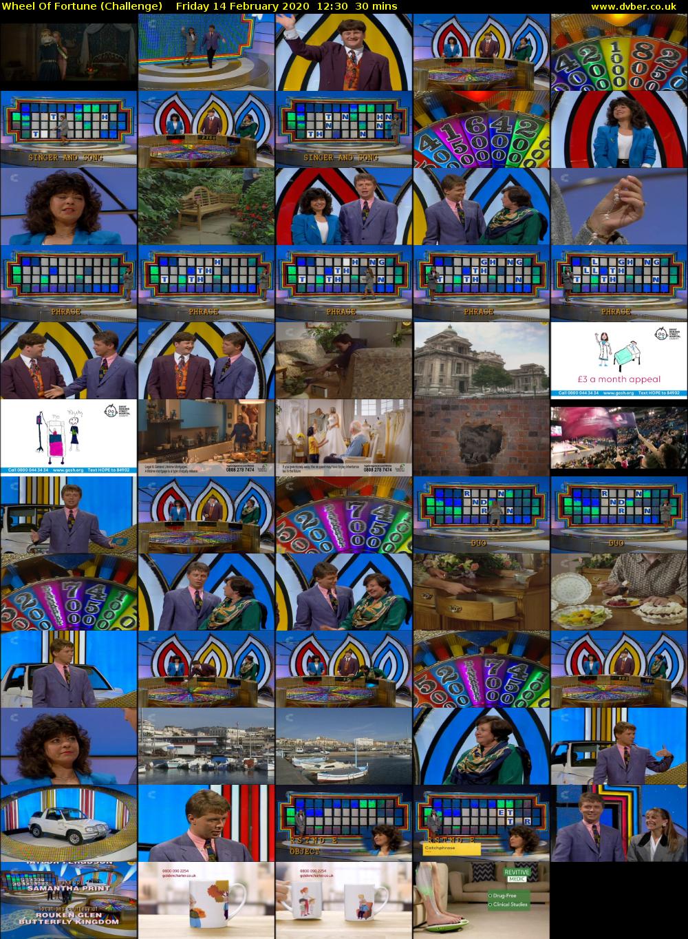 Wheel Of Fortune (Challenge) Friday 14 February 2020 12:30 - 13:00