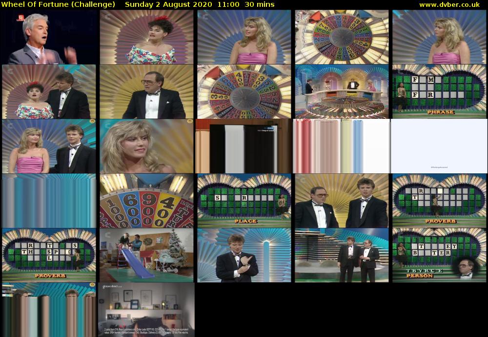 Wheel Of Fortune (Challenge) Sunday 2 August 2020 11:00 - 11:30