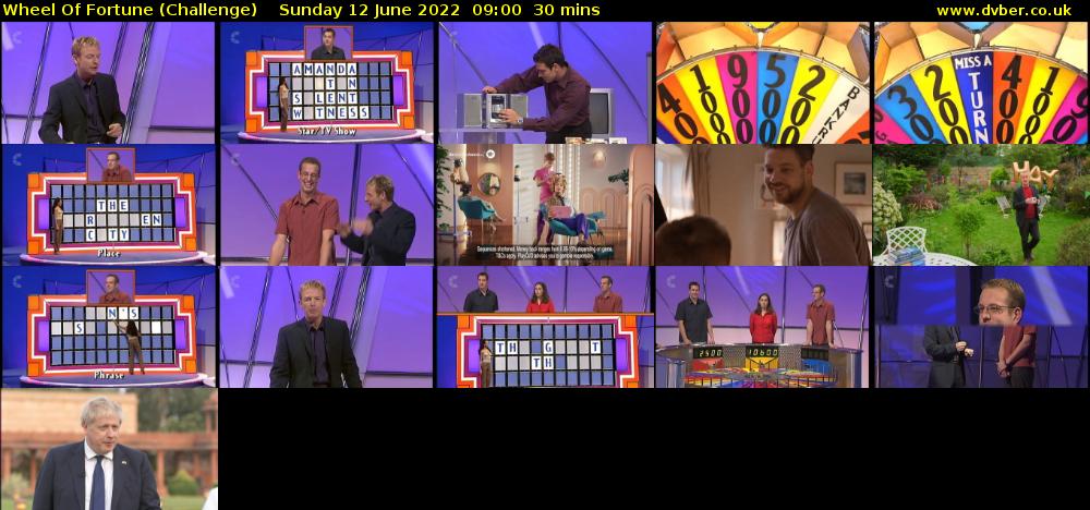 Wheel Of Fortune (Challenge) Sunday 12 June 2022 09:00 - 09:30