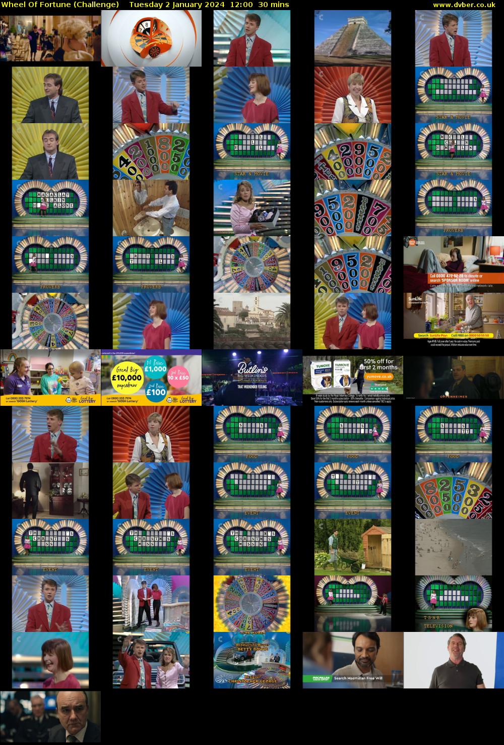 Wheel Of Fortune (Challenge) Tuesday 2 January 2024 12:00 - 12:30