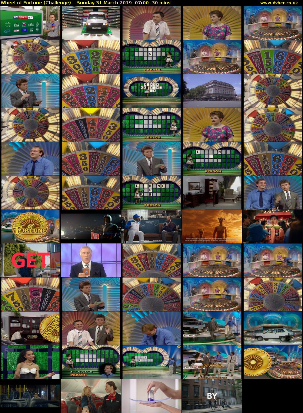 Wheel of Fortune (Challenge) Sunday 31 March 2019 07:00 - 07:30