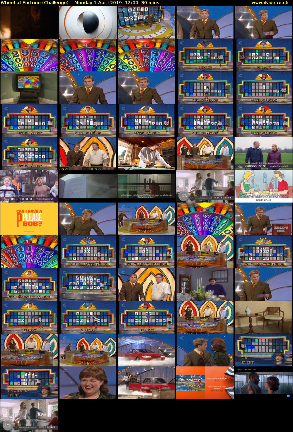 Wheel of Fortune (Challenge) Monday 1 April 2019 12:00 - 12:30