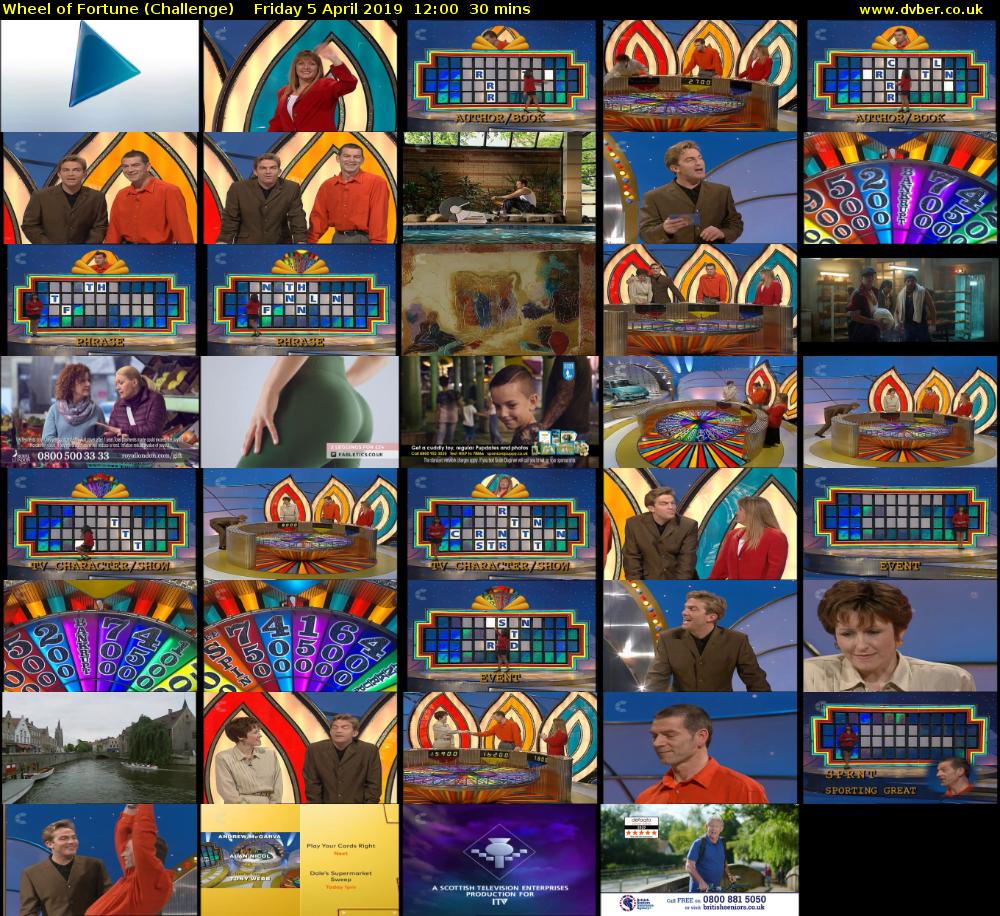 Wheel of Fortune (Challenge) Friday 5 April 2019 12:00 - 12:30