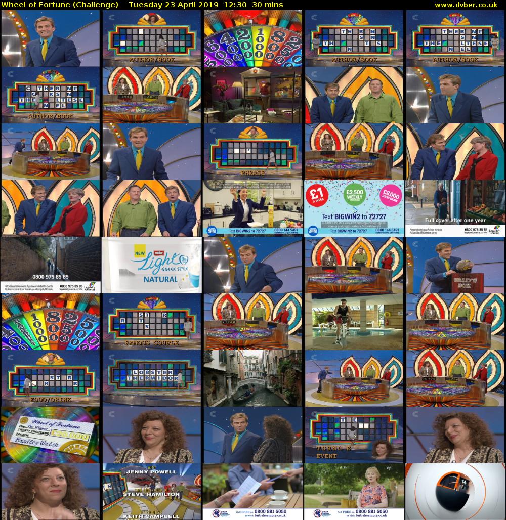 Wheel of Fortune (Challenge) Tuesday 23 April 2019 12:30 - 13:00