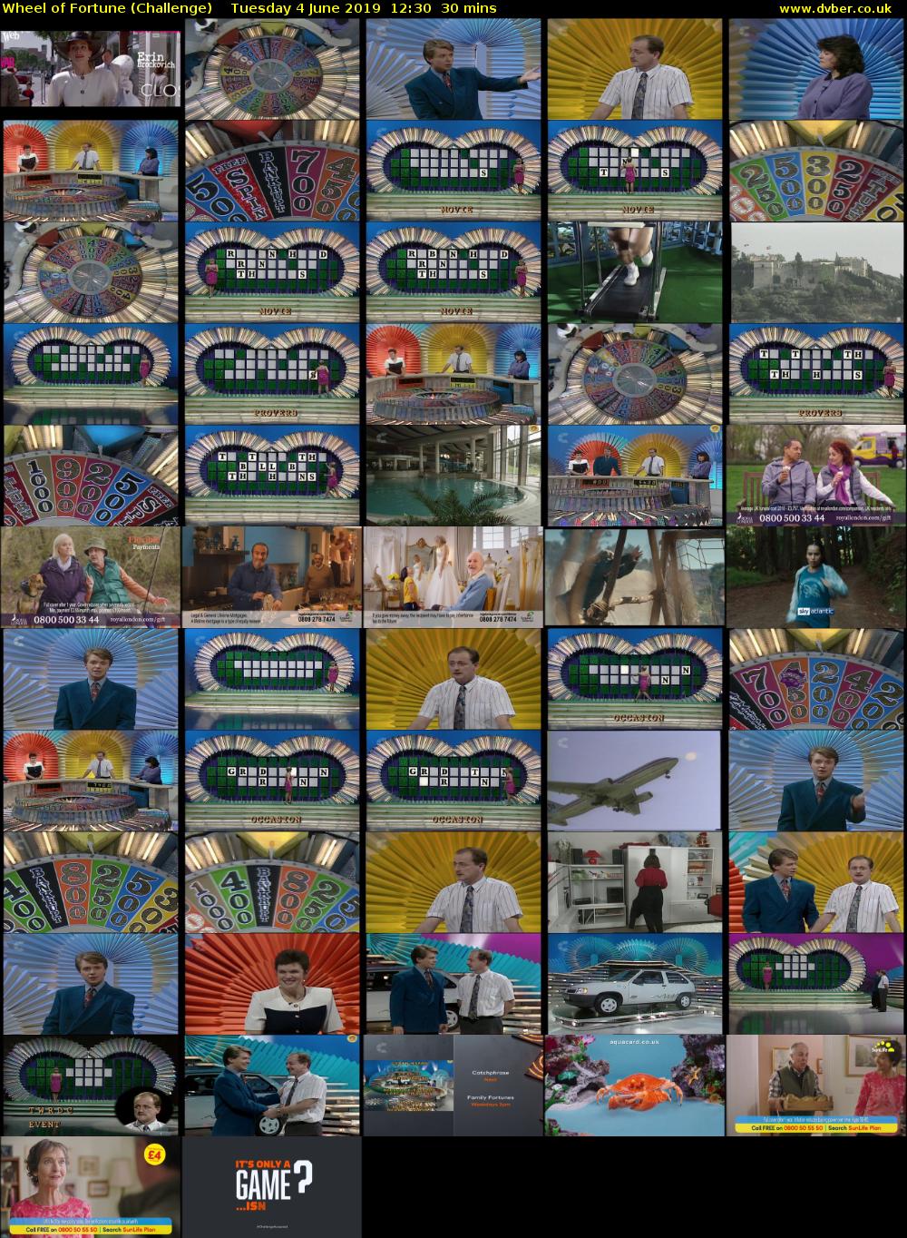 Wheel of Fortune (Challenge) Tuesday 4 June 2019 12:30 - 13:00