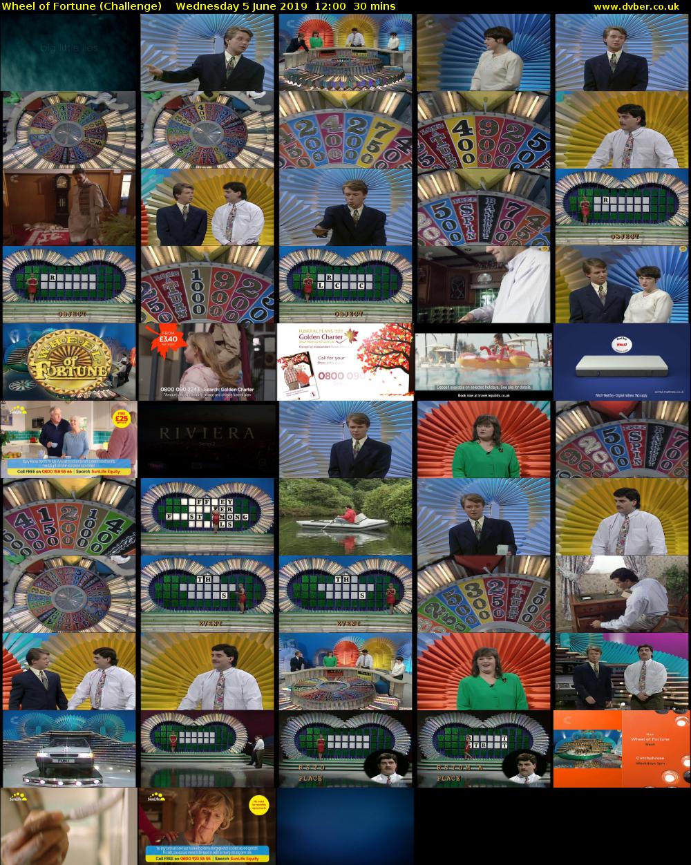 Wheel of Fortune (Challenge) Wednesday 5 June 2019 12:00 - 12:30