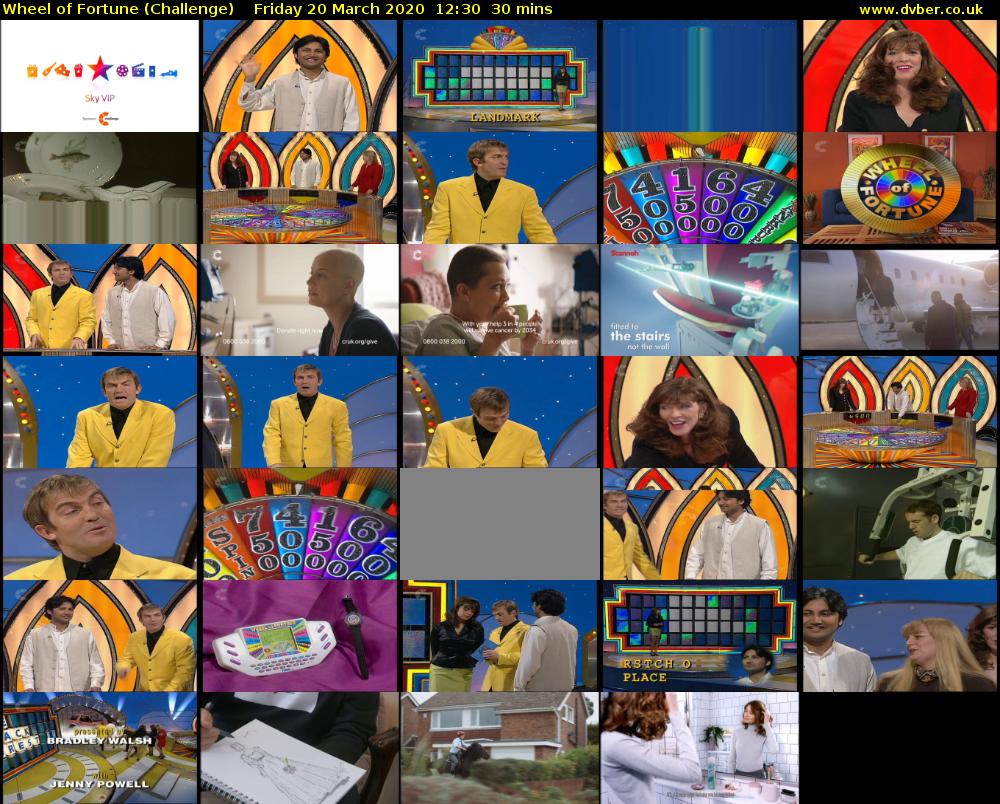 Wheel of Fortune (Challenge) Friday 20 March 2020 12:30 - 13:00