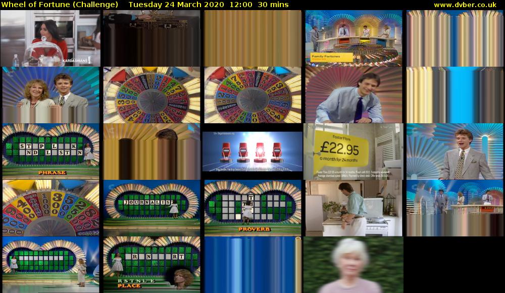 Wheel of Fortune (Challenge) Tuesday 24 March 2020 12:00 - 12:30