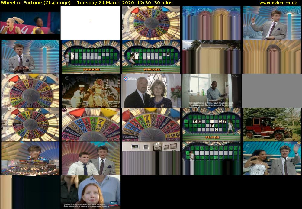 Wheel of Fortune (Challenge) Tuesday 24 March 2020 12:30 - 13:00