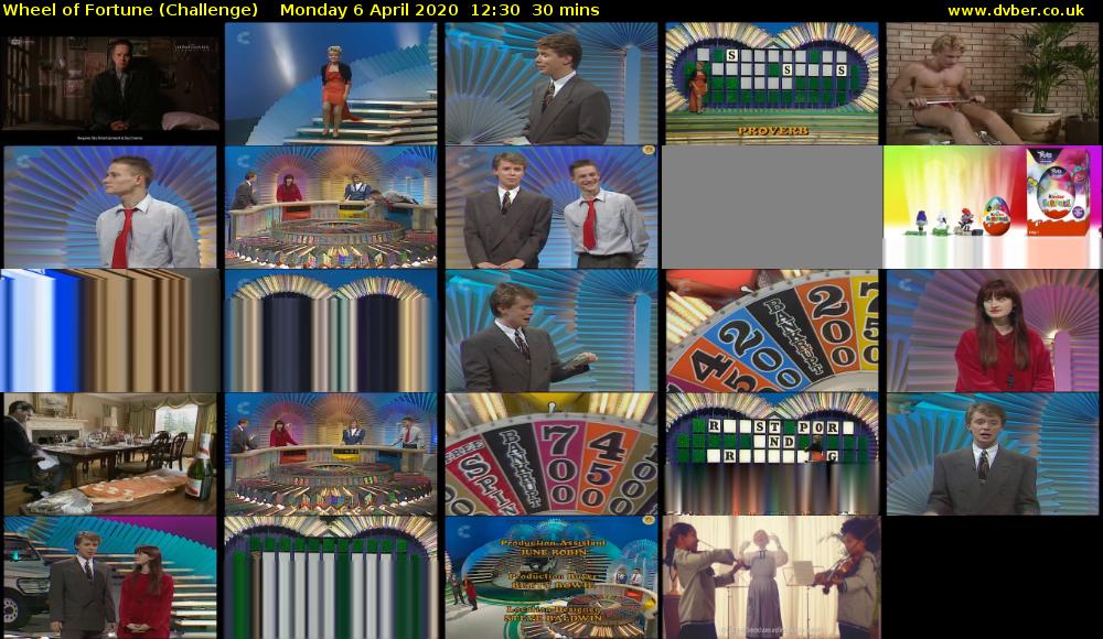 Wheel of Fortune (Challenge) Monday 6 April 2020 12:30 - 13:00