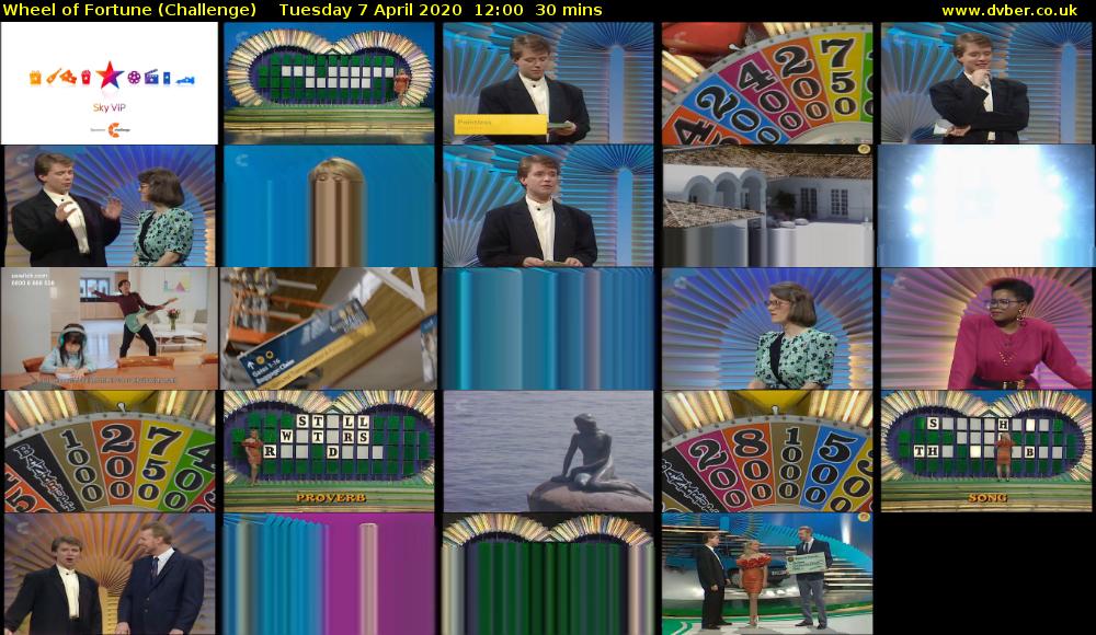 Wheel of Fortune (Challenge) Tuesday 7 April 2020 12:00 - 12:30