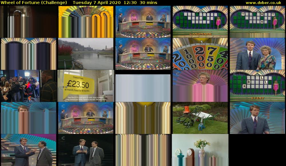 Wheel of Fortune (Challenge) Tuesday 7 April 2020 12:30 - 13:00