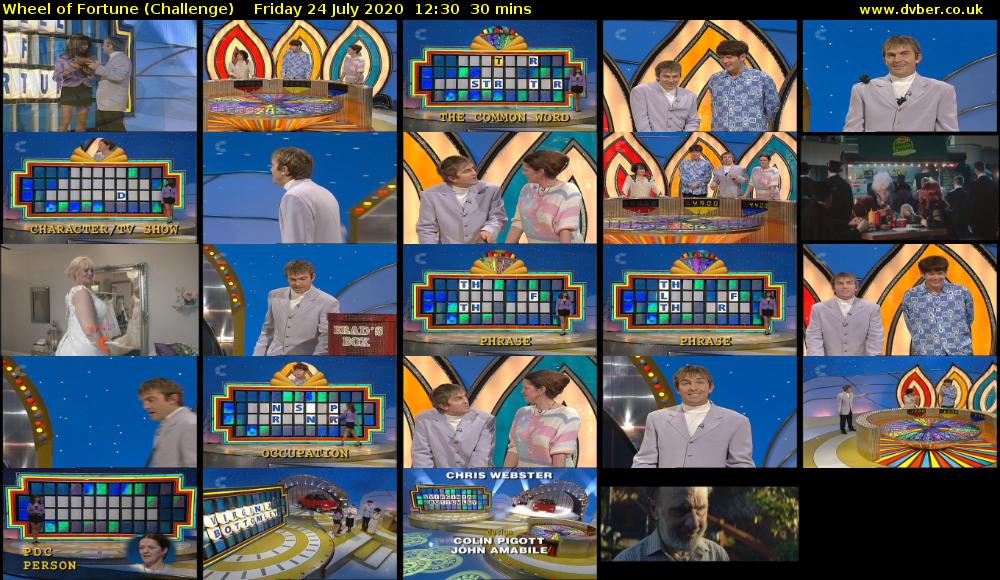 Wheel of Fortune (Challenge) Friday 24 July 2020 12:30 - 13:00