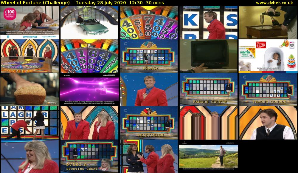 Wheel of Fortune (Challenge) Tuesday 28 July 2020 12:30 - 13:00