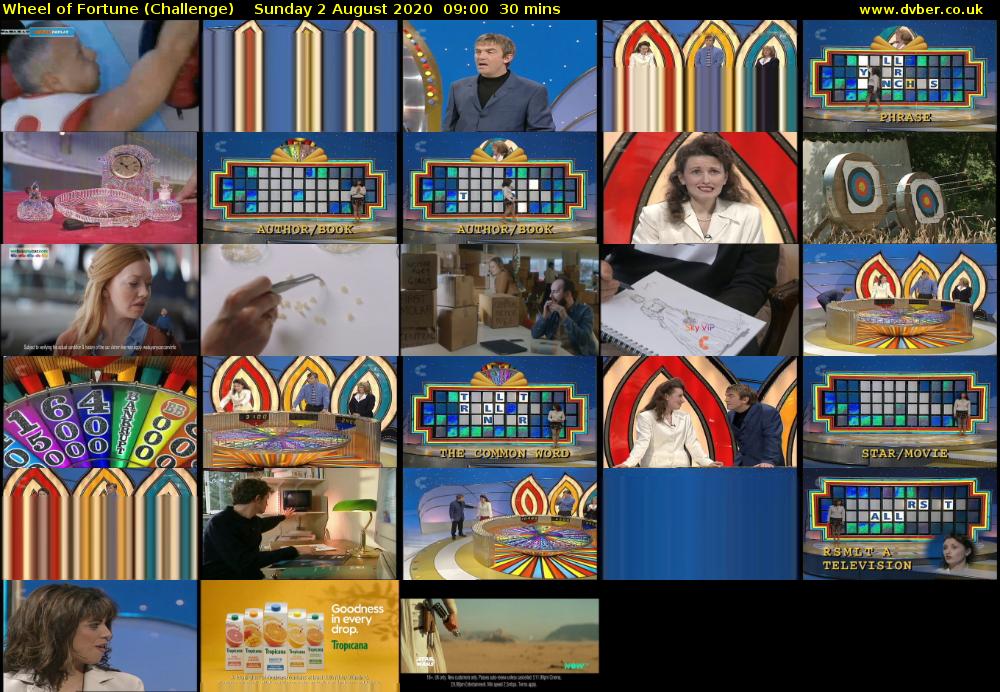 Wheel of Fortune (Challenge) Sunday 2 August 2020 09:00 - 09:30