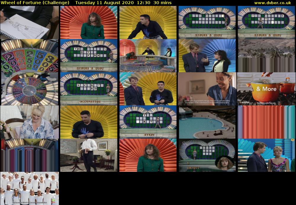 Wheel of Fortune (Challenge) Tuesday 11 August 2020 12:30 - 13:00