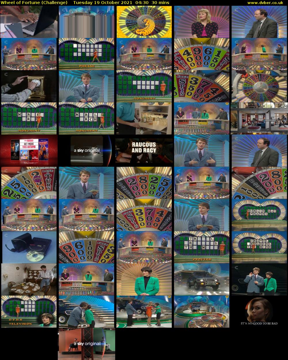 Wheel of Fortune (Challenge) Tuesday 19 October 2021 04:30 - 05:00