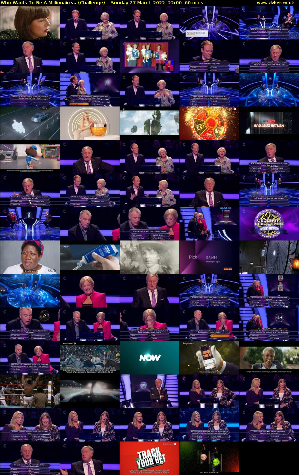 Who Wants To Be A Millionaire... (Challenge) Sunday 27 March 2022 22:00 - 23:00
