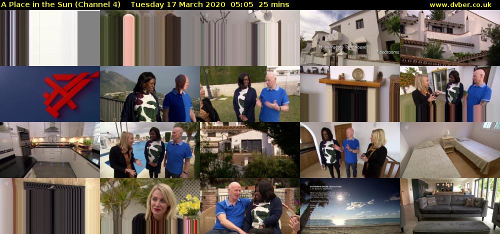 A Place in the Sun (Channel 4) Tuesday 17 March 2020 05:05 - 05:30