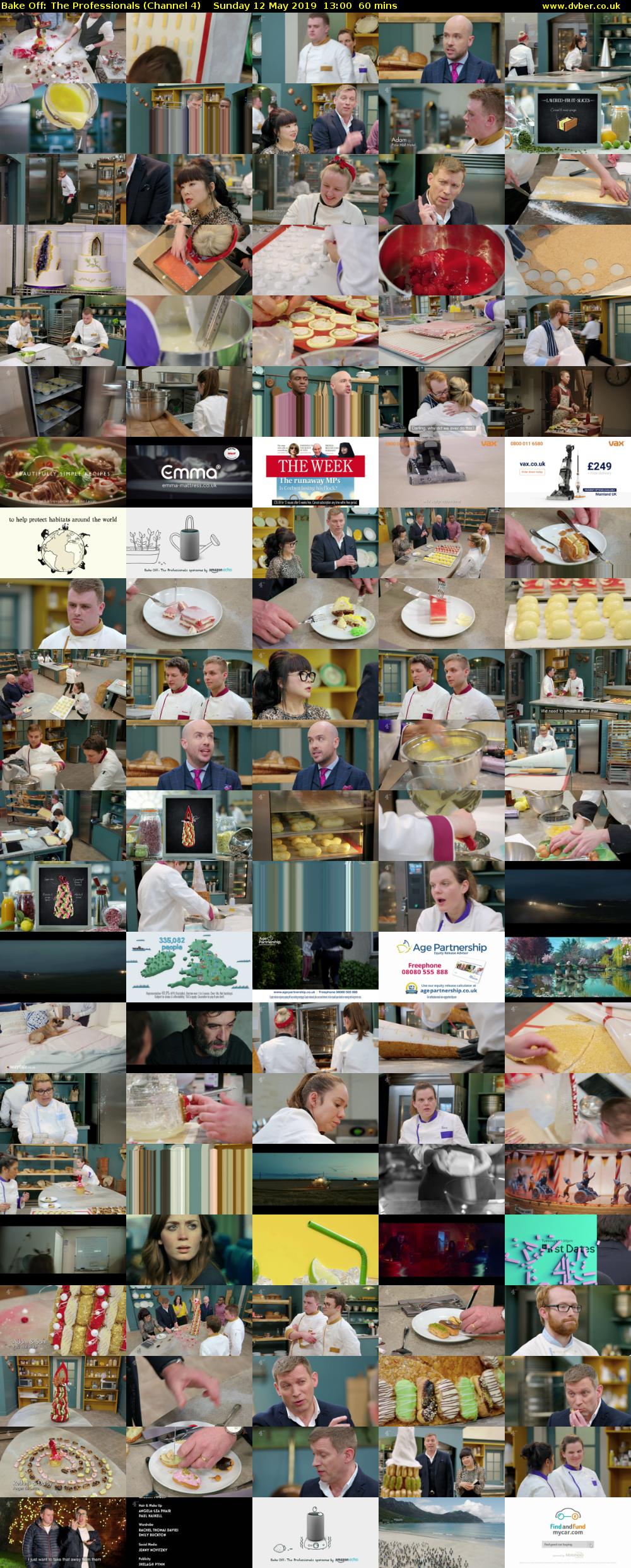Bake Off: The Professionals (Channel 4) Sunday 12 May 2019 13:00 - 14:00