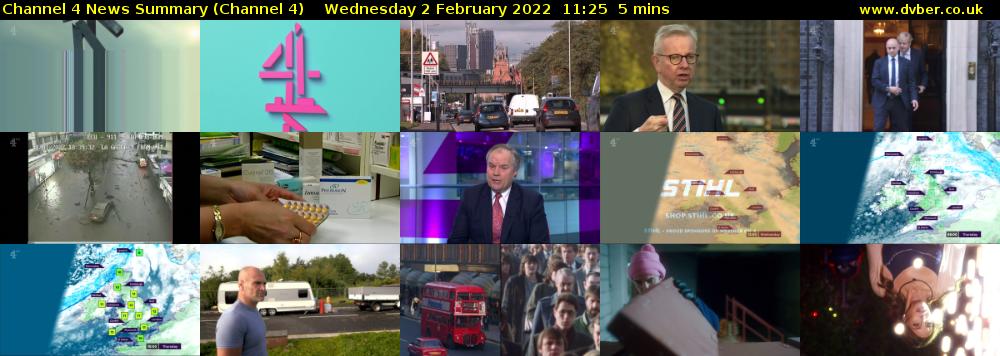 Channel 4 News Summary (Channel 4) Wednesday 2 February 2022 11:25 - 11:30